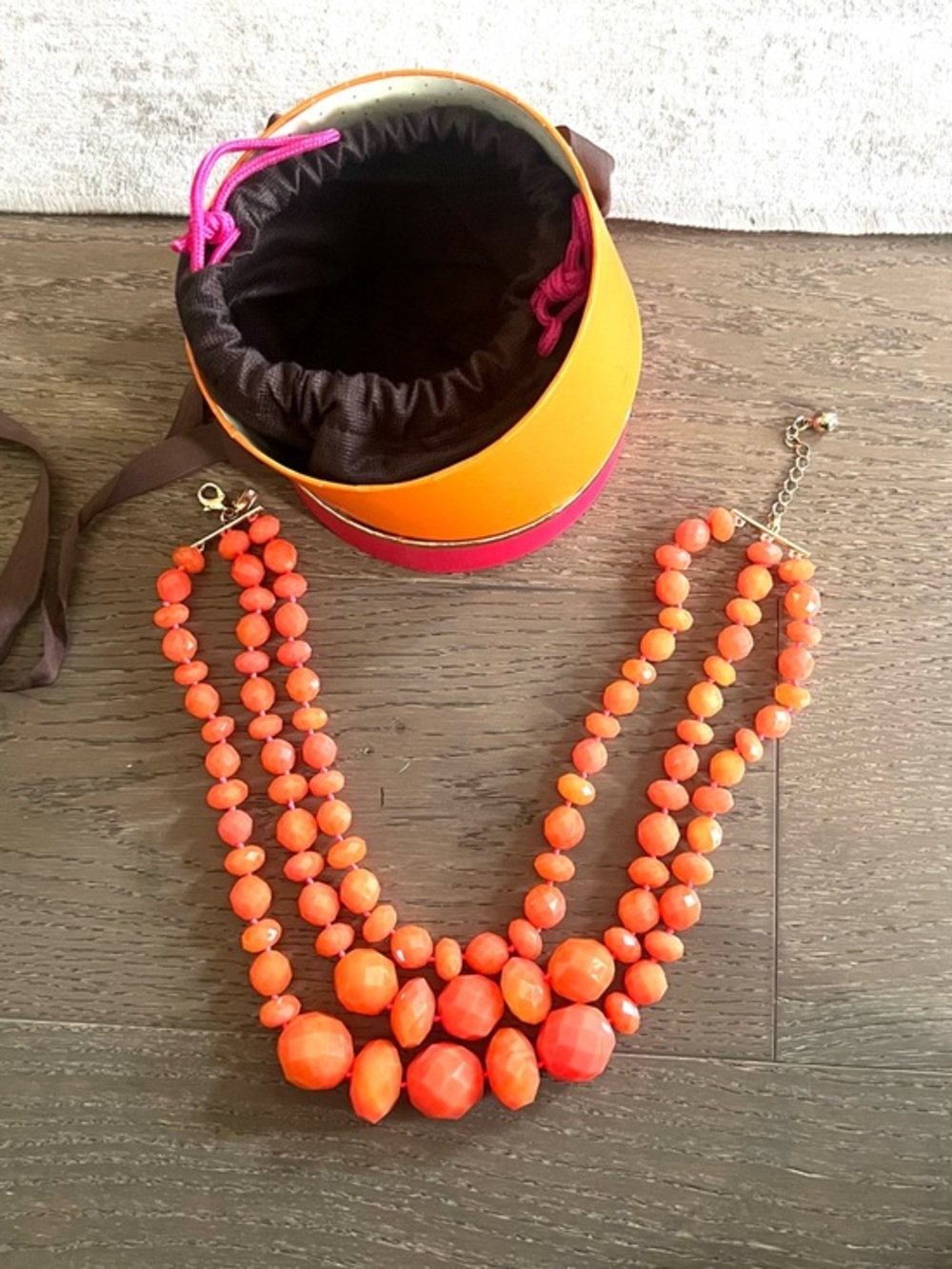 kate spade Orange Multi-Strand Beaded Statement Necklace
